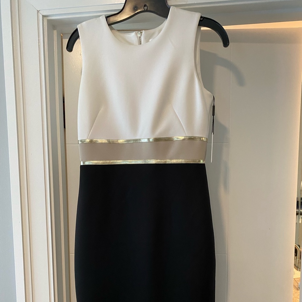 Calvin Klein color block sheath dress, size 2
